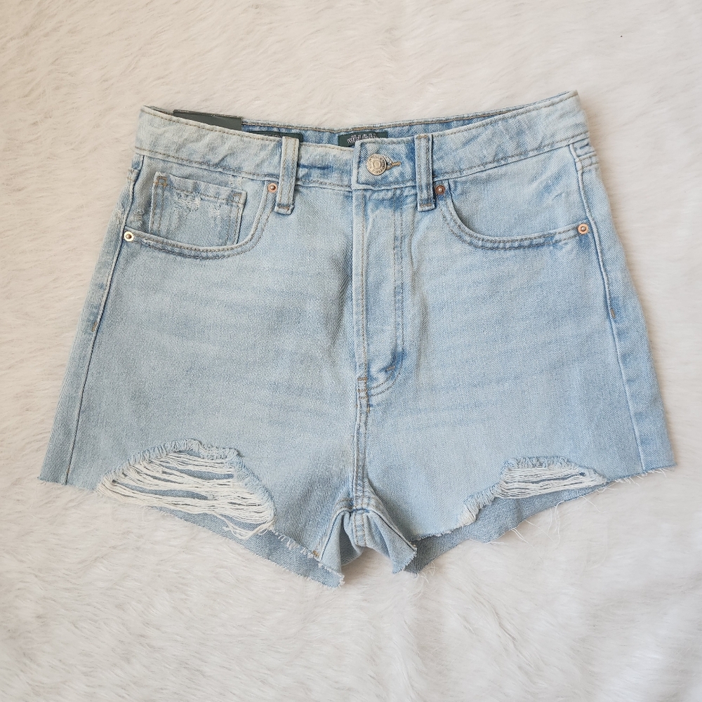 Wild Fable Women's Size 6 Highest Rise Cut Off Distressed Jean Shorts Button Fly